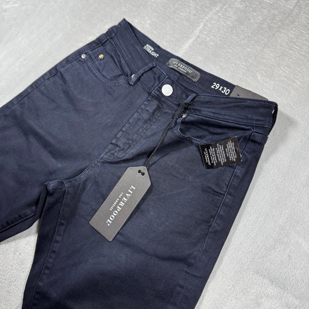 Liverpool LA Jeans Mens 29x30 Dark Navy Kingston Modern Straight NEW $100